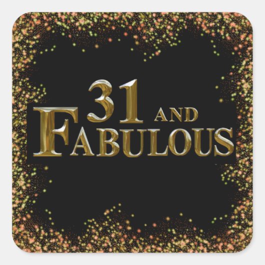 31e verjaardag vierkante sticker (Voorkant)