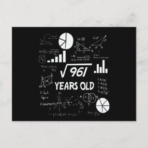 31e verjaardag vierkantswortel wiskunde 31 jaar ou briefkaart