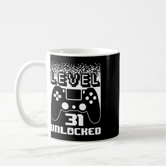 31e verjaardag voor mannen Level 31 Unlocked Gamer Koffiemok (Links)