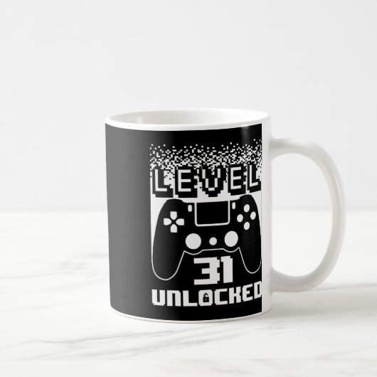 31e verjaardag voor mannen Level 31 Unlocked Gamer Koffiemok (Rechts)