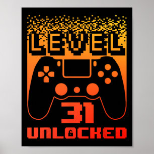 31e verjaardag voor mannen Level 31 Unlocked Gamer Poster