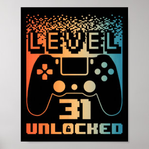 31e verjaardag voor mannen Level 31 Unlocked Gamer Poster