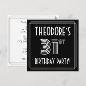 31e verjaardagsfeest: Art Deco stijl met eigen naa Kaart (Voorkant / Achterkant)