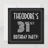 31e verjaardagsfeest: Art Deco stijl met eigen naa Kaart (Voorkant)