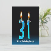 31e verjaardagsfeestje uitnodigen kaart (Staand voorkant)