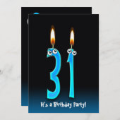 31e verjaardagsfeestje uitnodigen kaart (Voorkant / Achterkant)