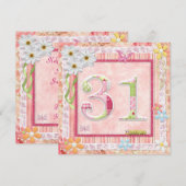 31e verjaardagsfeeststijl kaart (Voorkant / Achterkant)