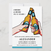 31e verjaardagsuitnodiging Cheers and Beers Mannen Kaart (Voorkant)