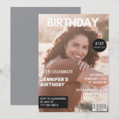 31e verjaardagsuitnodiging voor haar Magazine Hoes Kaart (Voorkant / Achterkant)