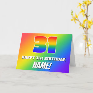 31st Birthday: Multicolored Rainbow Pattern # 31 Kaart