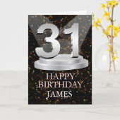 31st Birthday Spotlights Voeg een naam toe Kaart (Gele Bloem)