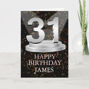 31st Birthday Spotlights Voeg een naam toe Kaart
