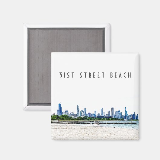 31st Street Beach Chicago Magneet (Voorkant / Achterkant)
