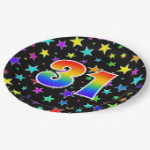 31ste evenement: Vet, Fun, kleurrijke regenboog 31 Papieren Bordje (Gekanteld)