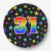 31ste evenement: Vet, Fun, kleurrijke regenboog 31 Papieren Bordje (Voorkant)
