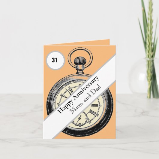 31ste Jubileum voor bruiloft, bewerkbaar Kaart (Voorkant)
