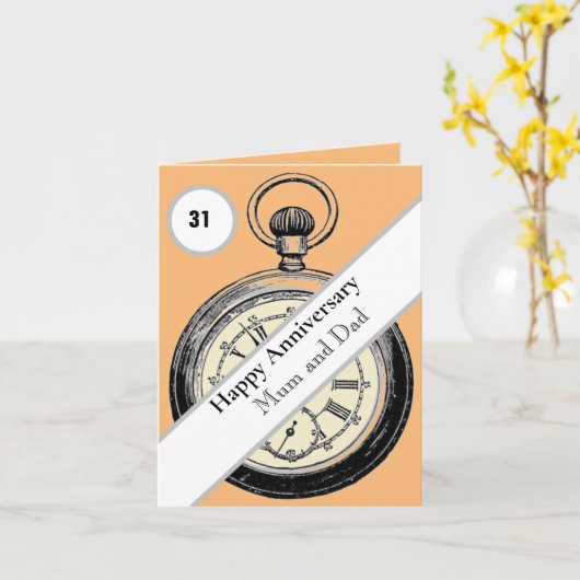 31ste Jubileum voor bruiloft, bewerkbaar Kaart (Gele Bloem)