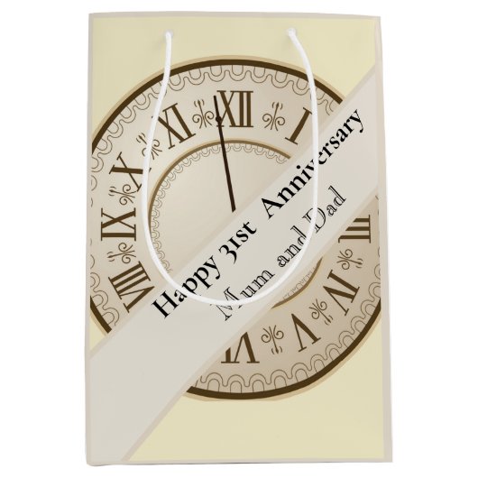 31ste Jubileum voor bruiloft, bewerkbaar Medium Cadeauzakje (Voorkant)