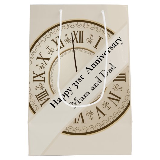 31ste Jubileum voor bruiloft, bewerkbaar Medium Cadeauzakje (Achterkant)