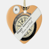 31ste Jubileum voor bruiloft Keramisch Ornament (Rechts)