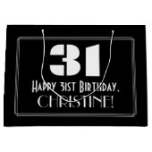 31ste verjaardag ~ Art Deco Geïnspireerde look "31 Groot Cadeauzakje (Voorkant)