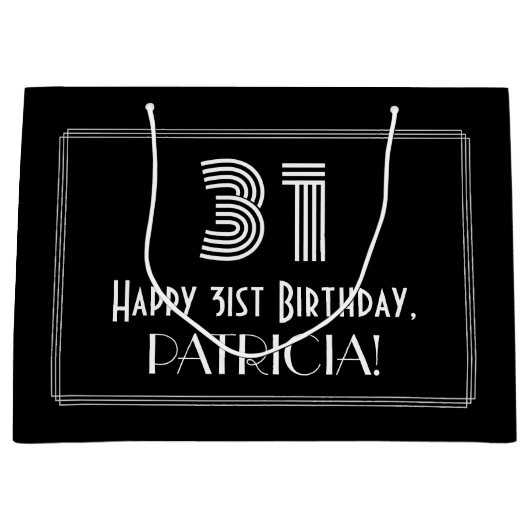 31ste verjaardag — Art Deco Geïnspireerde look "31 Groot Cadeauzakje (Voorkant)