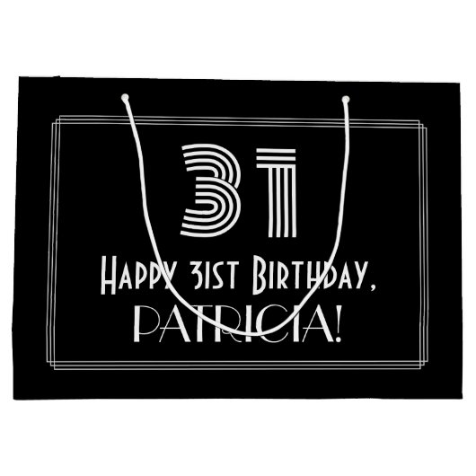 31ste verjaardag — Art Deco Geïnspireerde look "31 Groot Cadeauzakje (Achterkant)