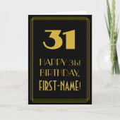 31ste verjaardag ~ Art Deco Geïnspireerde look "31 Kaart (Voorkant)