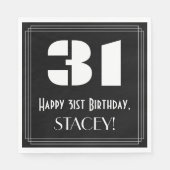 31ste verjaardag: Art Deco Geïnspireerde look "31" Servet (Voorkant)