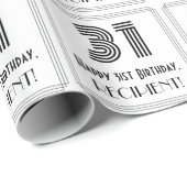 31ste verjaardag: Art Deco Geïnspireerde stijl "31 Cadeaupapier (Rol Hoek)