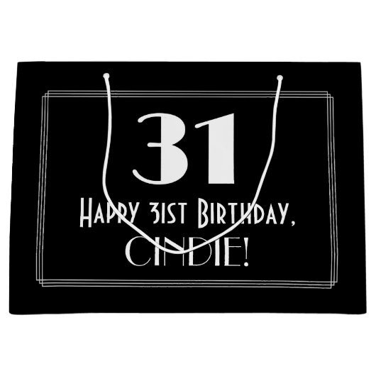 31ste verjaardag: Art Deco Geïnspireerde stijl "31 Groot Cadeauzakje (Voorkant)
