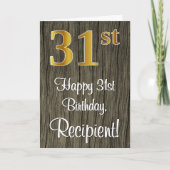 31ste verjaardag: Elegant Faux Gold Kijk #, Faux W Kaart (Voorkant)