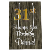 31ste verjaardag: Elegant Faux Gold Kijk #, Faux W Medium Cadeauzakje (Achterkant)