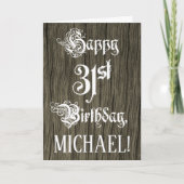 31ste verjaardag: Fancy, elegante tekst; Faux Hood Kaart (Voorkant)