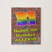 31ste verjaardag: Fun Graffiti-geïnspireerde regen Legpuzzel (Verticaal)