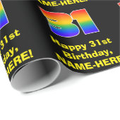 31ste verjaardag: Fun, kleurrijke regenboog geïnsp Cadeaupapier (Rol Hoek)