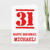 31ste verjaardag: Fun, rode rubber stempel geïnspi Kaart (Voorkant)
