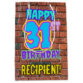 31ste verjaardag: Fun, Urban Graffiti geïnspireerd Medium Cadeauzakje (Voorkant)