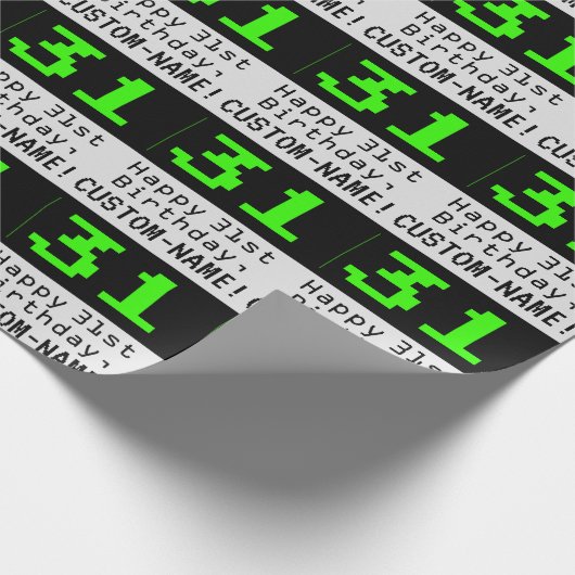 31ste verjaardag - Nerdy / Geeky Style "31" en naa Cadeaupapier (Hoek)