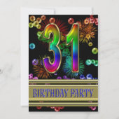 31ste verjaardag Uitnodiging van de partij van Bir (Voorkant)