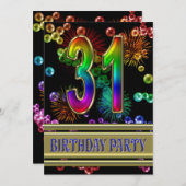 31ste verjaardag Uitnodiging van de partij van Bir (Voorkant / Achterkant)