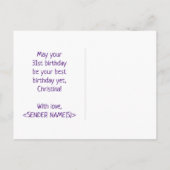 31ste verjaardag: Vet, Vun, Eenvoudig, Regenboog 3 Briefkaart (Achterkant)