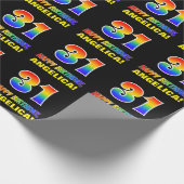 31ste verjaardag: Vet, Vun, Eenvoudig, Regenboog 3 Cadeaupapier (Hoek)