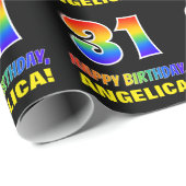 31ste verjaardag: Vet, Vun, Eenvoudig, Regenboog 3 Cadeaupapier (Rol Hoek)