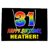 31ste verjaardag: Vet, Vun, Eenvoudig, Regenboog 3 Groot Cadeauzakje (Achterkant)