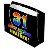 31ste verjaardag: Vet, Vun, Eenvoudig, Regenboog 3 Groot Cadeauzakje (Achterkant Gekanteld)