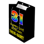 31ste verjaardag: vun, vet, kleurrijk, regenboog " medium cadeauzakje (Achterkant Gekanteld)