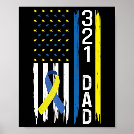 321 Dad Down Syndrome Support Awareness Poster (Voorkant)