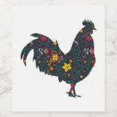 321 Farmer zijn country gift funny music chicken Wijn Etiket (Enkel label)