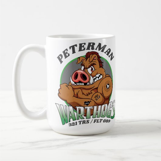 321 Warthogs Luchtmacht BMT Afstuderen Custom Gift Koffiemok (Links)